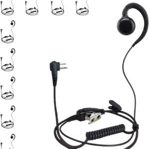 PROMAXPOWER [10-Pack] 1-Wire C-Shape Swivel Earpiece Headset