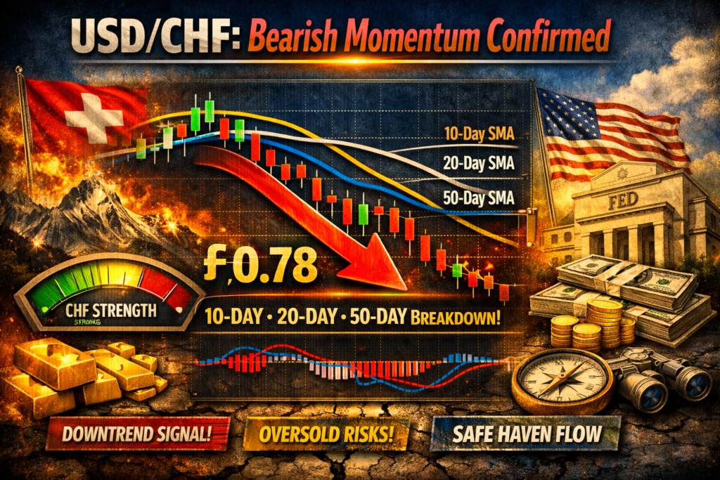 USD/CHF has confirmed a decisive bearish momentum shift,